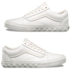 Vans White Patent Leather Old School Shoes